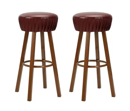 Bāra Krēsli, 2 Gab., Brūna Mākslīgā Āda  Vidaxl