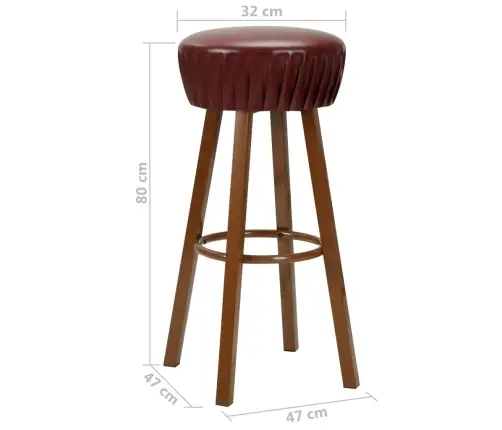 Bāra Krēsli, 2 Gab., Brūna Mākslīgā Āda  Vidaxl