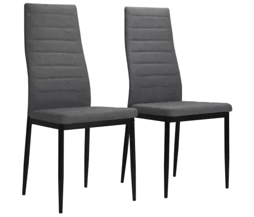 Virtuves Krēsli, 2 Gab., Gaiši Pelēks Audums Vidaxl