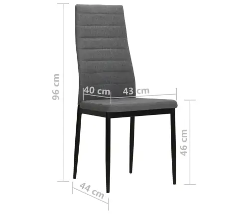 Valgomojo Kėdės, 4Vnt., Šviesiai Pilkos, Audinys