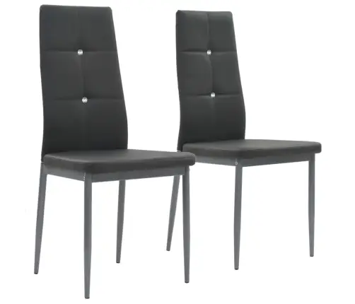 Virtuves Krēsli, 2 Gab., Pelēka Mākslīgā Āda Vidaxl