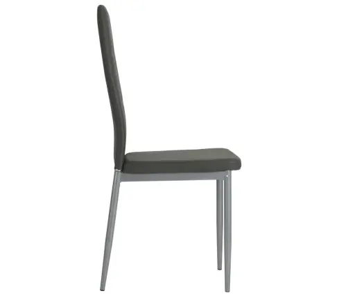 Virtuves Krēsli, 2 Gab., Pelēka Mākslīgā Āda Vidaxl