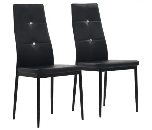 Söögitoolid 2 Tk, Must, Kunstnahk