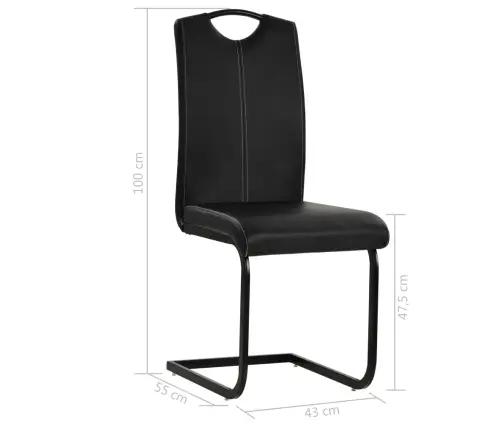 Konsoles Virtuves Krēsli, 4 Gab., Melna Mākslīgā Āda Vidaxl