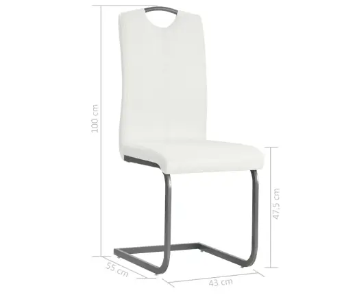 Konsoles Virtuves Krēsli, 2 Gab., Balta Mākslīgā Āda Vidaxl