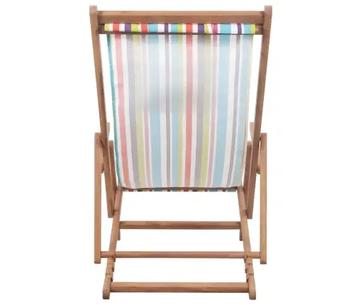 Saliekams Pludmales Krēsls, Krāsains Audums, Koka Rāmis Vidaxl