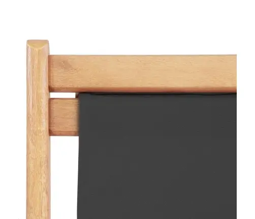 Salokāms Pludmales Krēsls, Pelēks Audums, Koka Rāmis Vidaxl