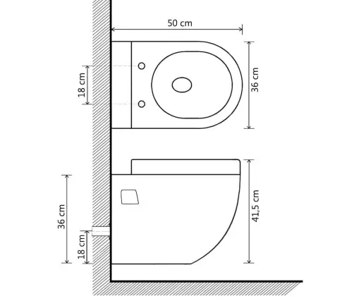 Pakabinamas Keramikinis Klozetas, Juodas