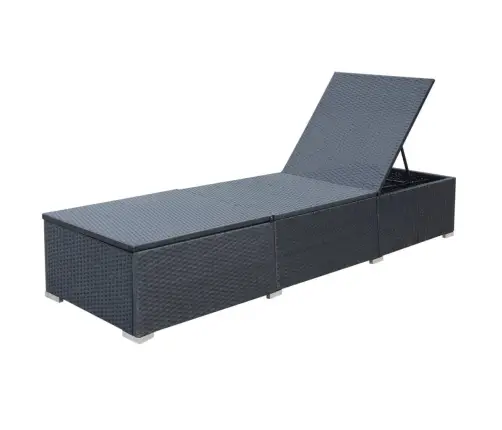 Sauļošanās Zvilnis Ar Matraci, Melna Pe Rotangpalma Vidaxl