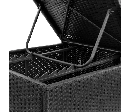 Sauļošanās Zvilnis Ar Matraci, Melna Pe Rotangpalma Vidaxl