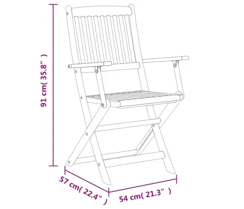 5-Osaline Kokkupandav Aiamööblikomplekt, Akaatsiapuit