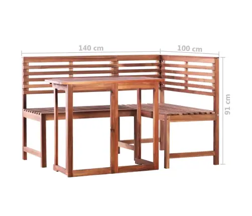 2-Daļīgs Bistro Mēbeļu Komplekts, Akācijas Masīvkoks Vidaxl