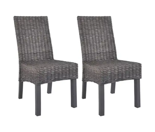 Söögitoolid 2 Tk, Pruun, Kubu Rotang Ja Mahagonipuit