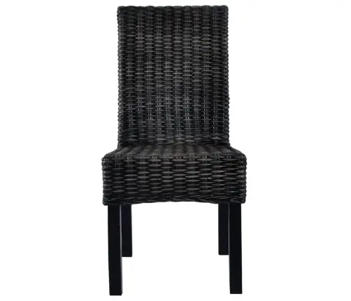 Virtuves Krēsli, 2 Gab., Melni, Kubu Rotangpalma, Mahagonijs Koks Vidaxl