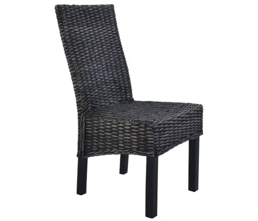 Virtuves Krēsli, 2 Gab., Melni, Kubu Rotangpalma, Mahagonijs Koks Vidaxl