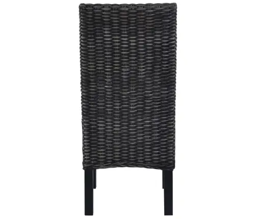 Virtuves Krēsli, 2 Gab., Melni, Kubu Rotangpalma, Mahagonijs Koks Vidaxl