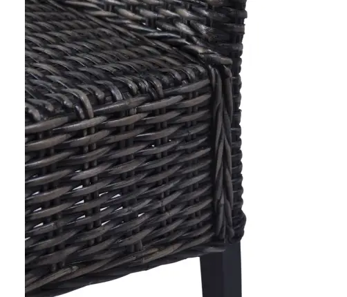 Virtuves Krēsli, 2 Gab., Melni, Kubu Rotangpalma, Mahagonijs Koks Vidaxl