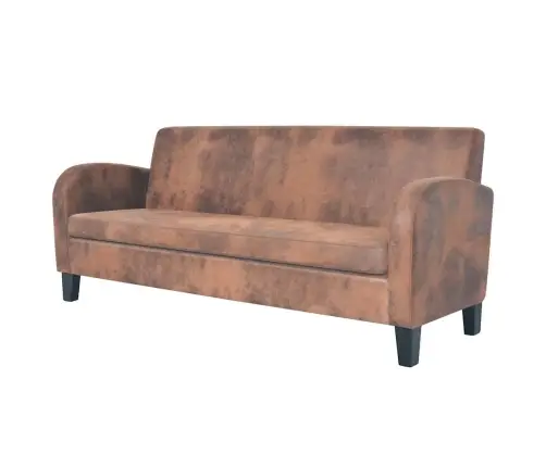 Dīvānu Komplekts, 2 Gab., Mākslīgā Zamšāda, Brūns Vidaxl