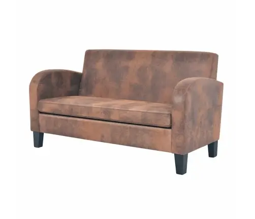 Dīvānu Komplekts, 2 Gab., Mākslīgā Zamšāda, Brūns Vidaxl