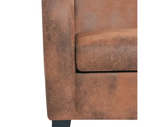 Dīvānu Komplekts, 2 Gab., Mākslīgā Zamšāda, Brūns Vidaxl