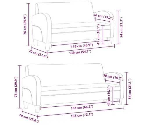 Dīvānu Komplekts, 2 Gab., Mākslīgā Āda, Melna Vidaxl