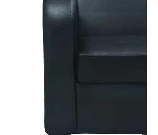 Dīvānu Komplekts, 2 Gab., Mākslīgā Āda, Melna Vidaxl