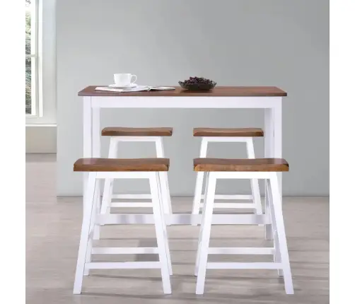 Bāra Galda Un Krēslu Komplekts, 5 Gab., Masīvkoks Vidaxl