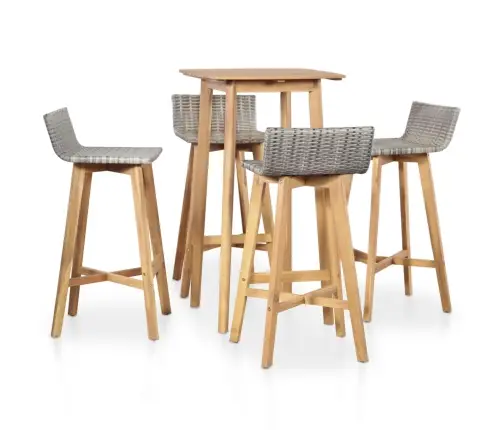 5-Daļīgs Dārza Mēbeļu Komplekts, Akācijas Masīvkoks Vidaxl