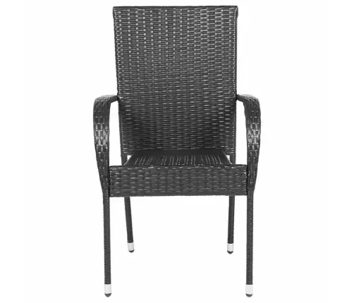 Dārza Krēsli, 2 Gab., Pe Rotangpalma, Melni Vidaxl