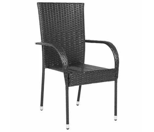 Dārza Krēsli, 2 Gab., Pe Rotangpalma, Melni Vidaxl