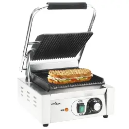 Panini Grils Ar Rievotu Virsmu, Tērauds, 1800 W, 31X30,5X20 Cm Vidaxl