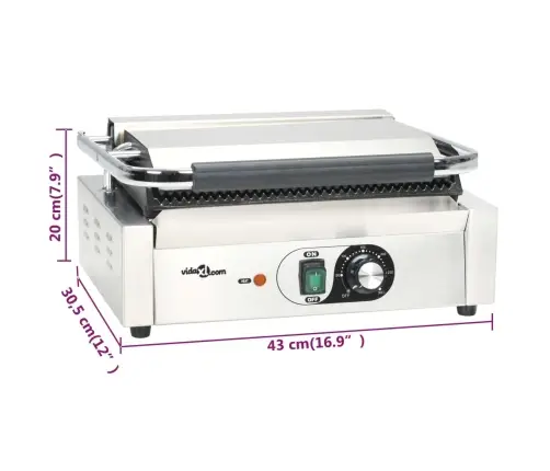 Panini Sumuštinių Grilis, 43X30,5X20cm 2200W, Su Grioveliais