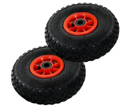 Rankinio Krovinių Vežimėlio Ratai, 2Vnt., Guma, 3.00-4 (245X82)