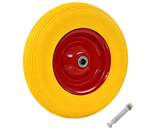 Karučio Ratas Su Ašimi, 4.00-8 390 Mm, Tvirtas Pu