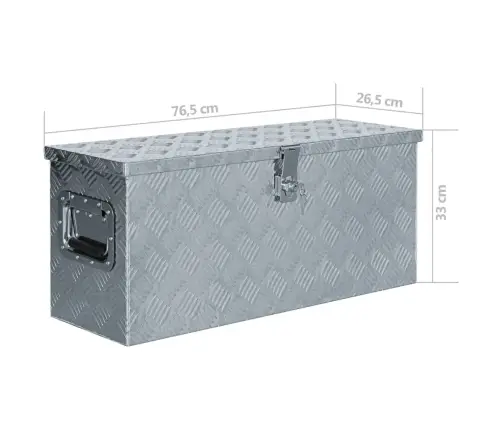 Kaste, 76,5X26,5X33 Cm, Alumīnijs, Sudraba Krāsā Vidaxl