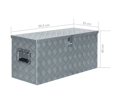 Kaste, 90,5X35X40 Cm, Alumīnijs, Sudraba Krāsā Vidaxl