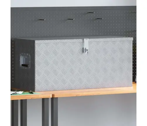 Kaste, 90,5X35X40 Cm, Alumīnijs, Sudraba Krāsā Vidaxl