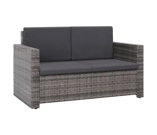 2-Osaline Aiamööblikomplekt Patjadega, Polürotang, Hall