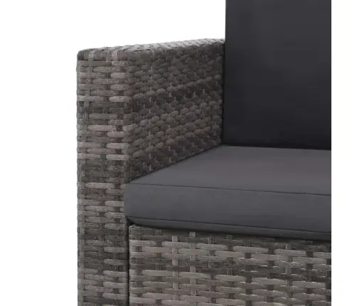 2-Osaline Aiamööblikomplekt Patjadega, Polürotang, Hall