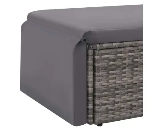 2-Osaline Aiamööblikomplekt Patjadega, Polürotang, Hall