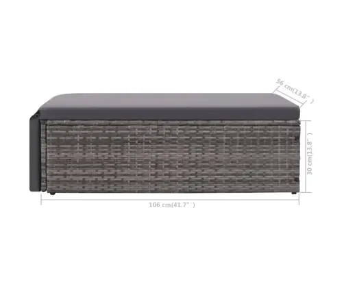 2-Osaline Aiamööblikomplekt Patjadega, Polürotang, Hall