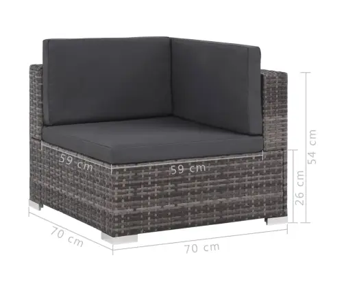 Sodo Poilsio Baldų Komplektas Su Pag., 8D., Pilk. Sp., Polir.