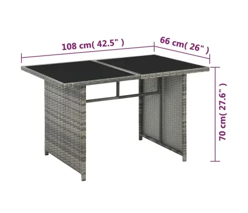 10-Osaline Aiamööblikomplekt Patjadega, Polürotang, Hall