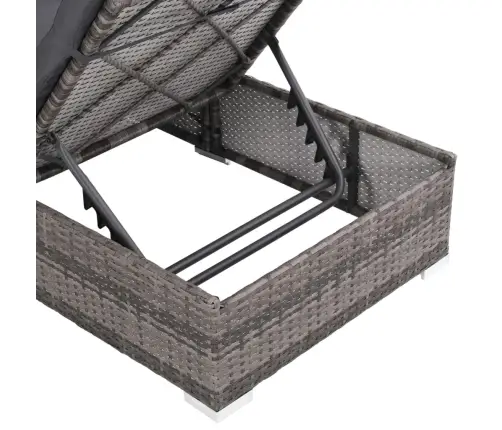 3-Osaline Aiamööblikomplekt Patjadega, Polürotang, Hall