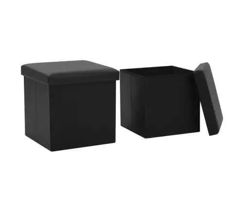 Kokkupandavad Tumbad 2 Tk, Must, Kunstnahk