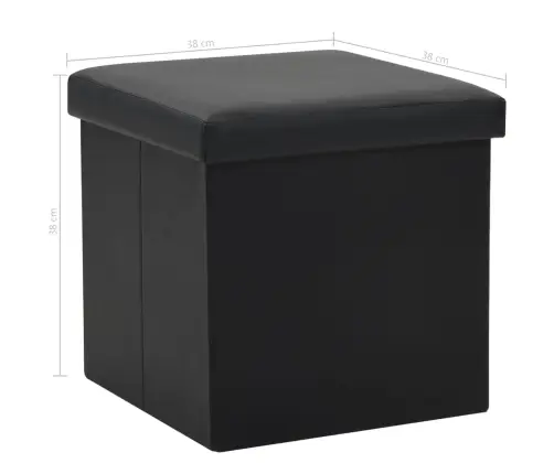 Kokkupandavad Tumbad 2 Tk, Must, Kunstnahk