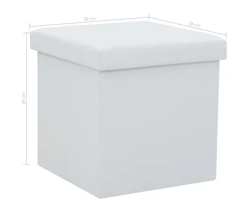 Kokkupandavad Tumbad 2 Tk, Valge, Kunstnahk