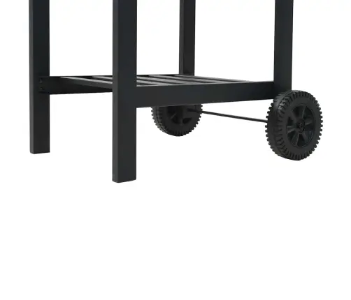 Kokogļu Barbekjū Grils, Ar Apakšējo Plauktu, Melns Vidaxl