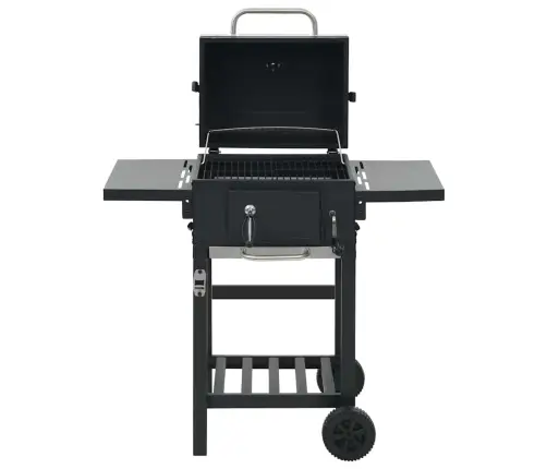 Kokogļu Barbekjū Grils, Ar Apakšējo Plauktu, Melns Vidaxl