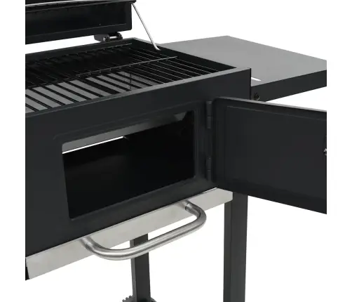 Kokogļu Barbekjū Grils, Ar Apakšējo Plauktu, Melns Vidaxl